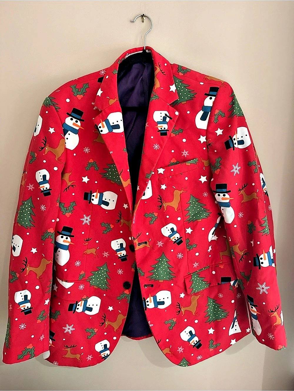 OppoSuits Christmas Snowmen blazer Red & Green